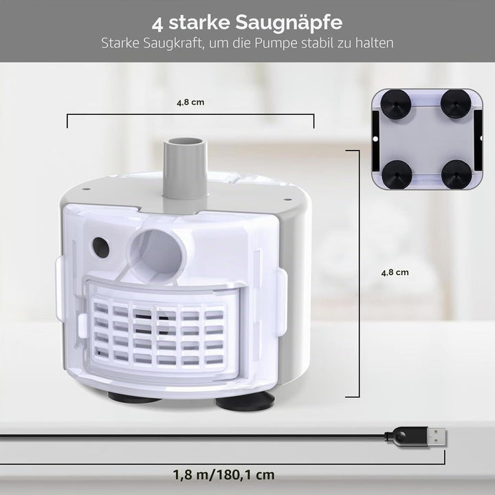 PEKTACO Cat Wasserbrunnen Ersatz-Wasserpumpe für 3,2 l / 3,061.7 g automatischen Edelstahl-Haustierb
