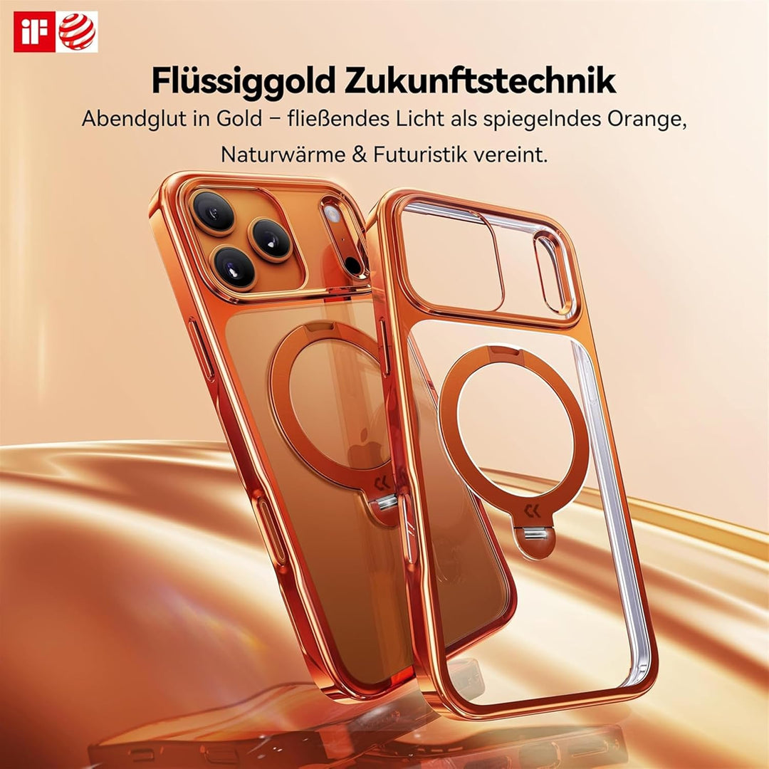 CASEKOO Cosmic Orange für iPhone 17 Pro Max Hülle für MagSafe [360 Drehständer] [Kameraschutz &amp; Mili
