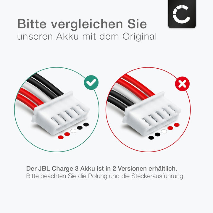 CELLONIC, Lautsprecherakku kompatibel mit JBL Charge 3 (6000mAh, 3.7V) + Werkzeug-Set Ersatzakku GSP