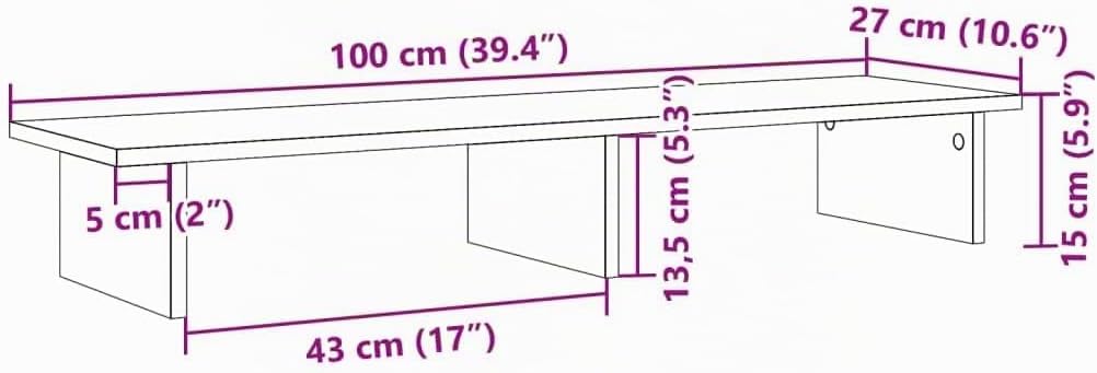 vidaXL Monitorständer, Schreibtischaufsatz für 2 Monitore, Unterbau Bildschirm Laptop Ständer, Tisch