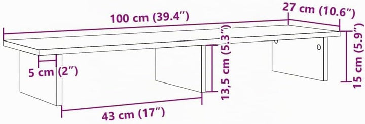 vidaXL Monitorständer, Schreibtischaufsatz für 2 Monitore, Unterbau Bildschirm Laptop Ständer, Tisch