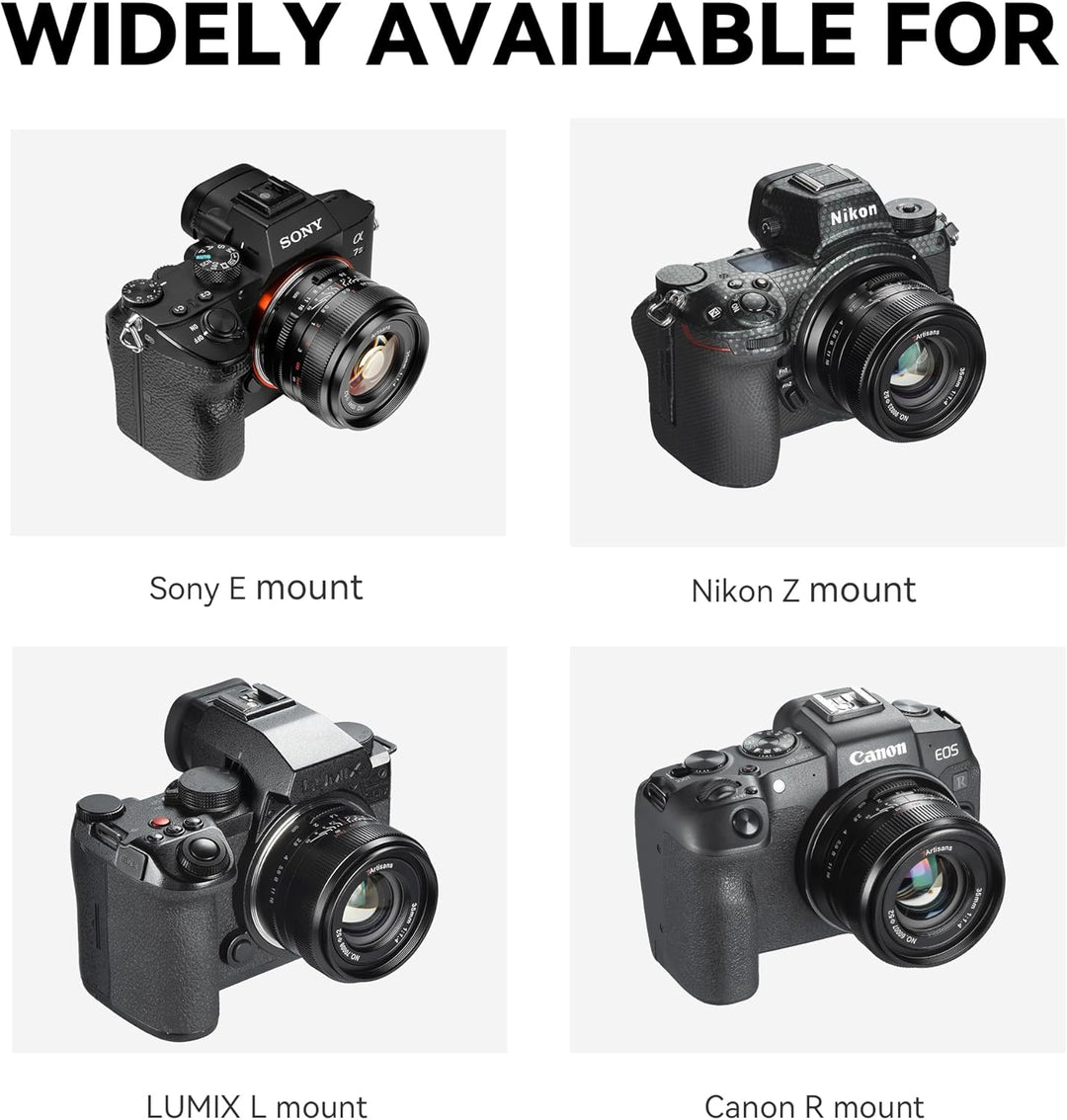 7artisans 35 mm F1.4 Mark Ⅱ Full Frame Manual Focus Prime Objektiv Grosse Blende Kompatibel mit Cano