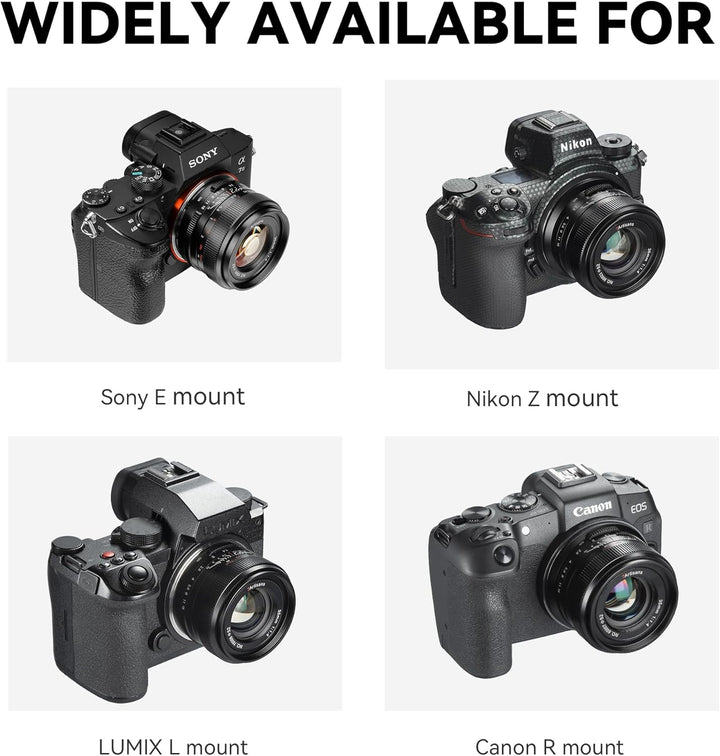 7artisans 35 mm F1.4 Mark Ⅱ Full Frame Manual Focus Prime Objektiv Grosse Blende Kompatibel mit Cano