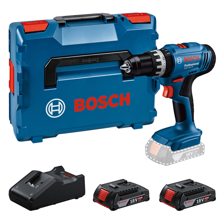 Bosch Professional 18V System Akku Schlagbohrschrauber GSB 18V-25 (max. Schrauben-Ø: 10 mm, inkl. 2x