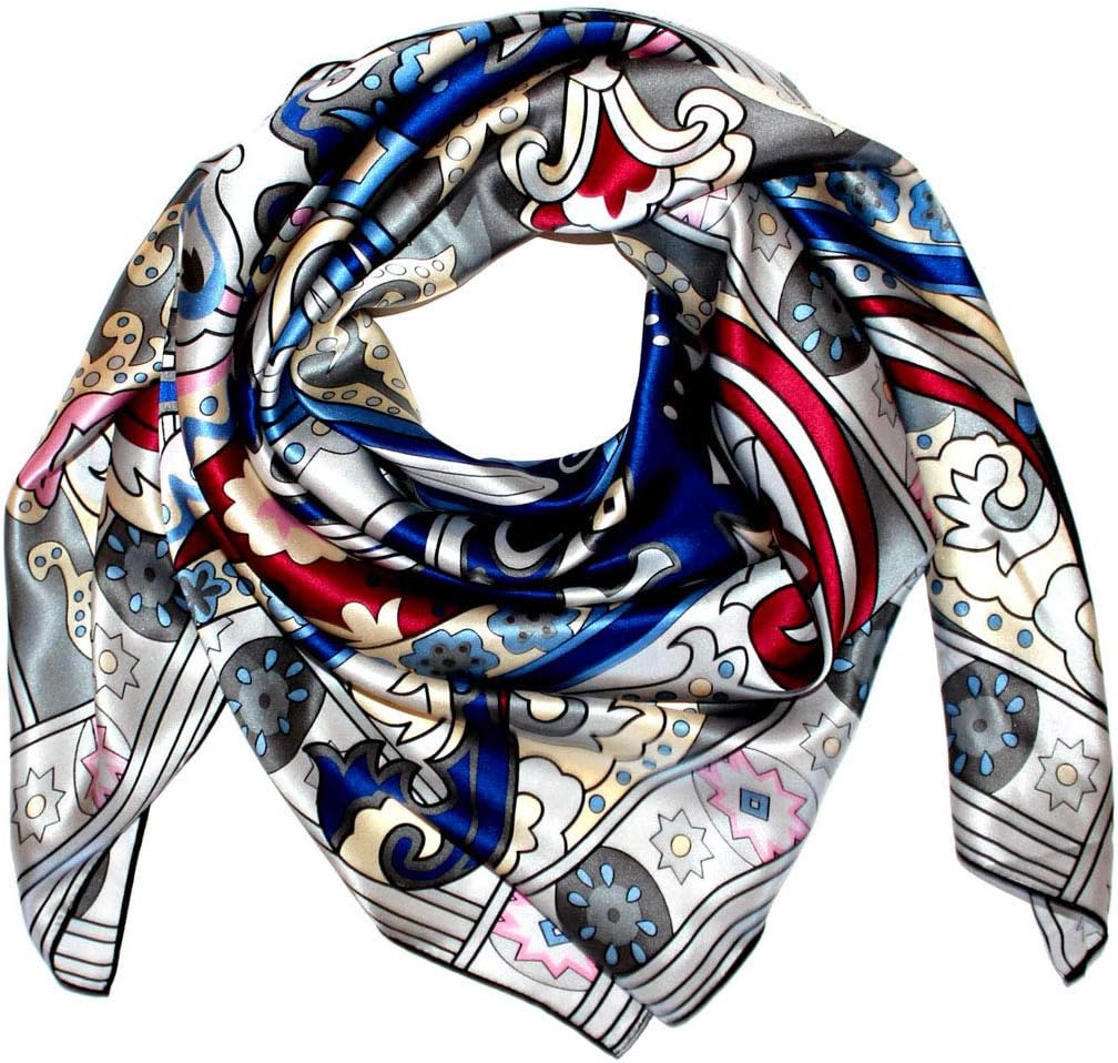 Lorenzo Cana - Luxus Damen Seidentuch, 100% Seide, XL Satin Tuch Seidensatin 110 cm x 110 cm aufwänd