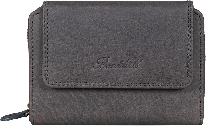 Benthill Damen Geldbörse Gross Echt Leder - Portemonnaie mit RFID Schutz - Portmonee mit vielen Kart