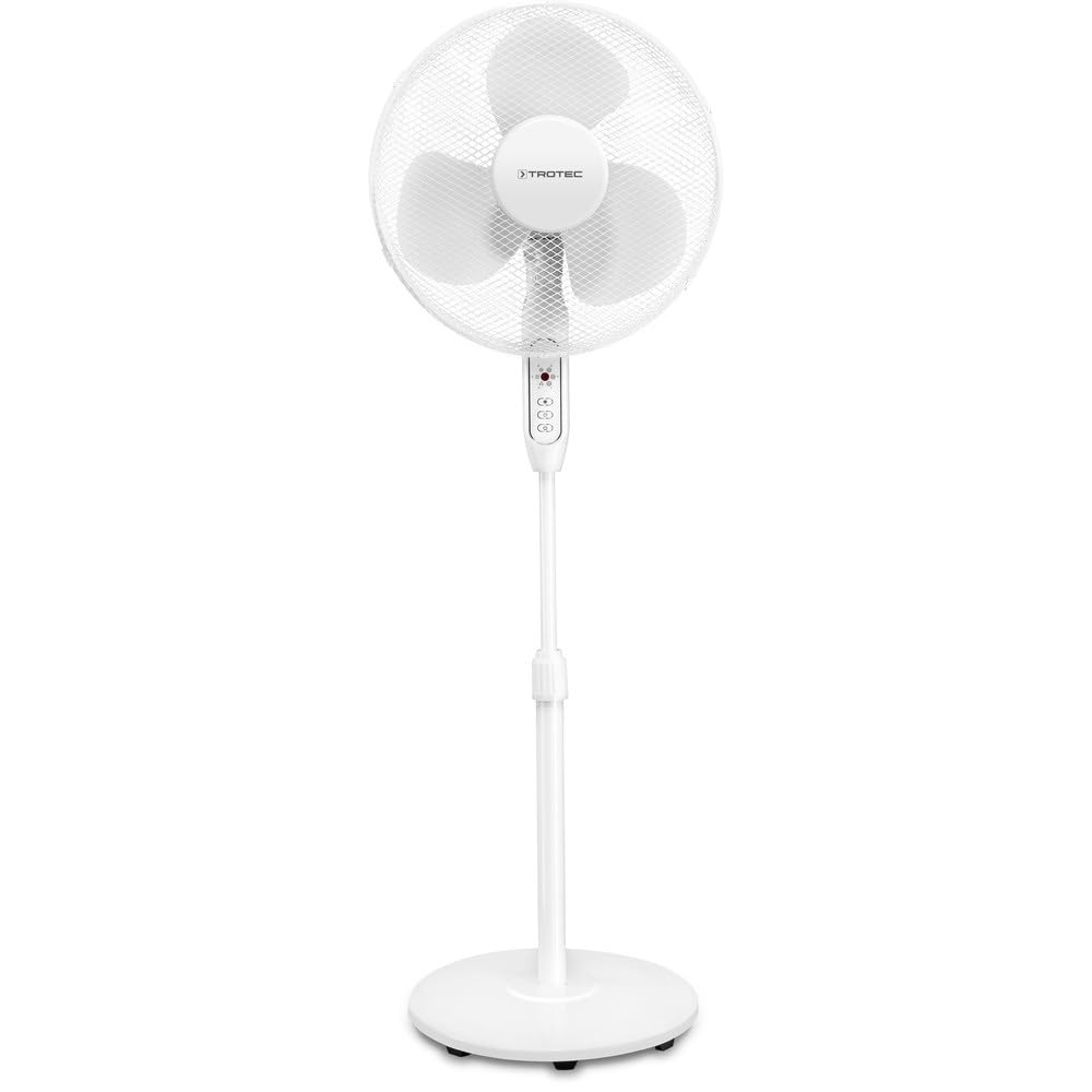 TROTEC Standventilator TVE 25 S, geräuscharmer Ventilator, 40 Watt, 3 Gebläsestufen, 80°-Oszillation