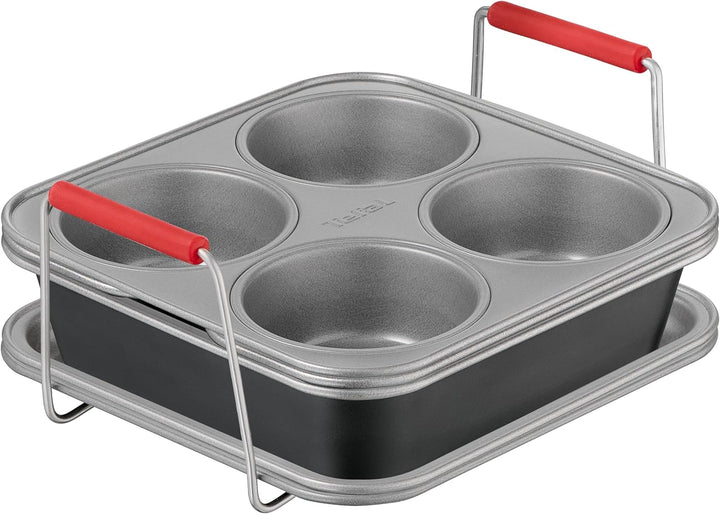 Tefal Dail'Easy 6-tlg. Heissluftfritteusen Accessoires Set, Lochblech-Tablett, Backblech, Brat- & Au