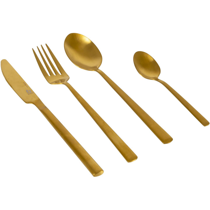 Bo-Camp Baby-Boys Bo-Camp-Industrial-Besteckset-Fairbanks-4-Personen-Gold Camping Equipment, 1