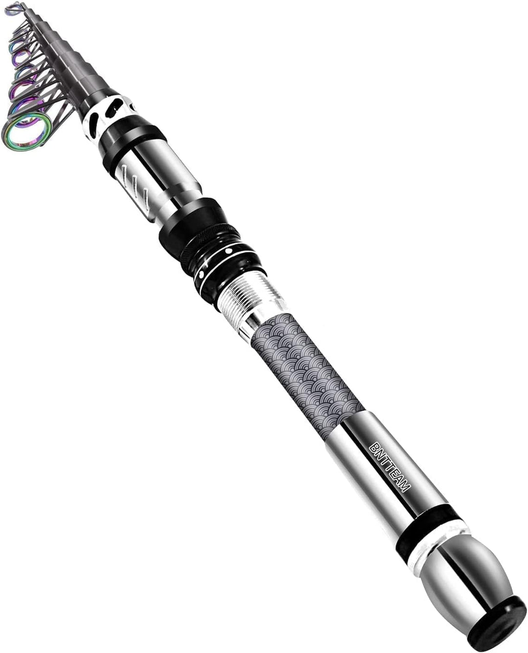 BNTTEAM Neue Tragbare Angelrute 99% Kohlefaser mit fluoreszierender Rute Spitze,Teleskopische Super