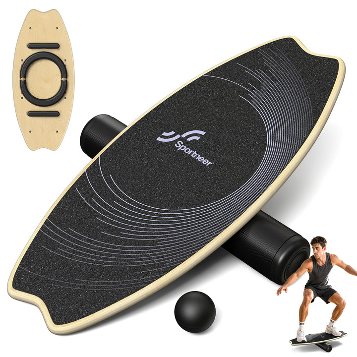 Balance Board Holz: Sportneer Indoorboard Skateboard, Indoor Surfboard Trickboard und Gleichgewichts