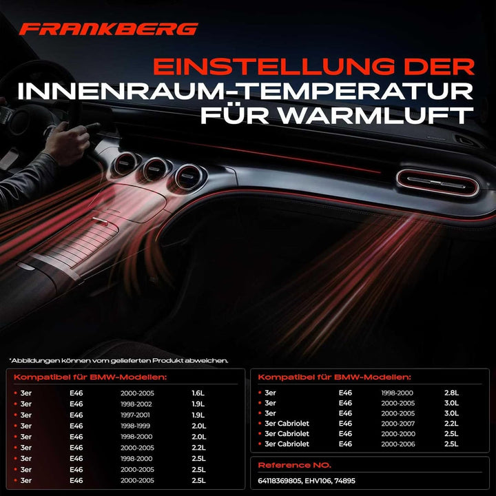 Frankberg Kühlmittelregelventil für 3er Cabriolet Coupe Touring E46 5er Touring E39 X3 E83 1.6L 1.9L