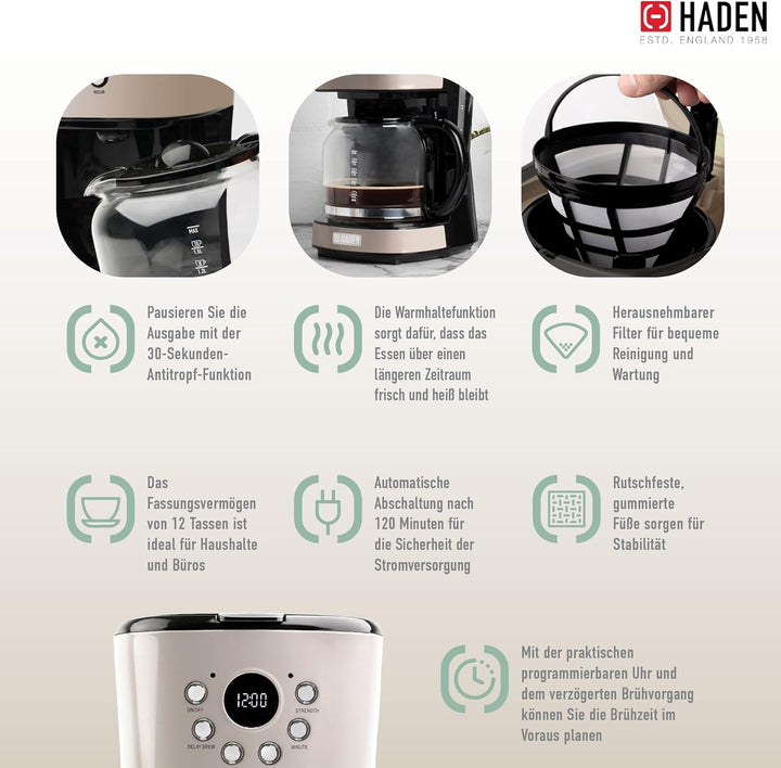 HADEN Dorset Kaffemaschine Putty 1.8 l, beige