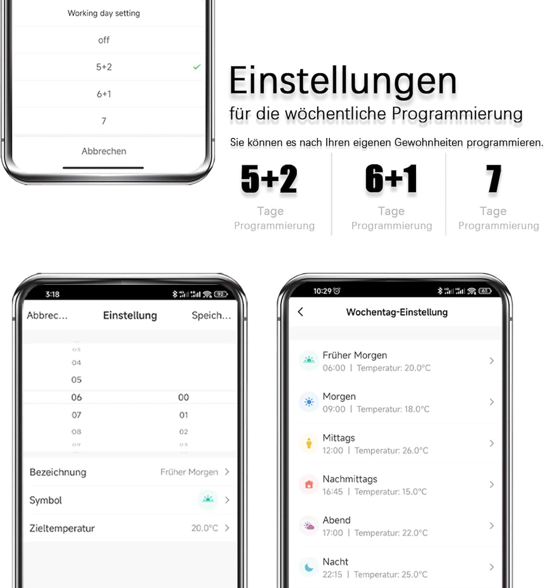 Thermostat Fussbodenheizung, WiFi Raumthermostat Fussbodenheizung Für Wasser, Thermostate Heizung Ko