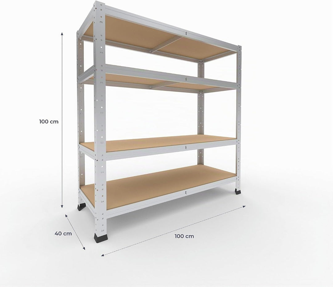 shelfplaza® 100x100x40cm Home Schwerlastregal verzinkt/Metallregal mit 4 Böden/Kellerregal Metall, G