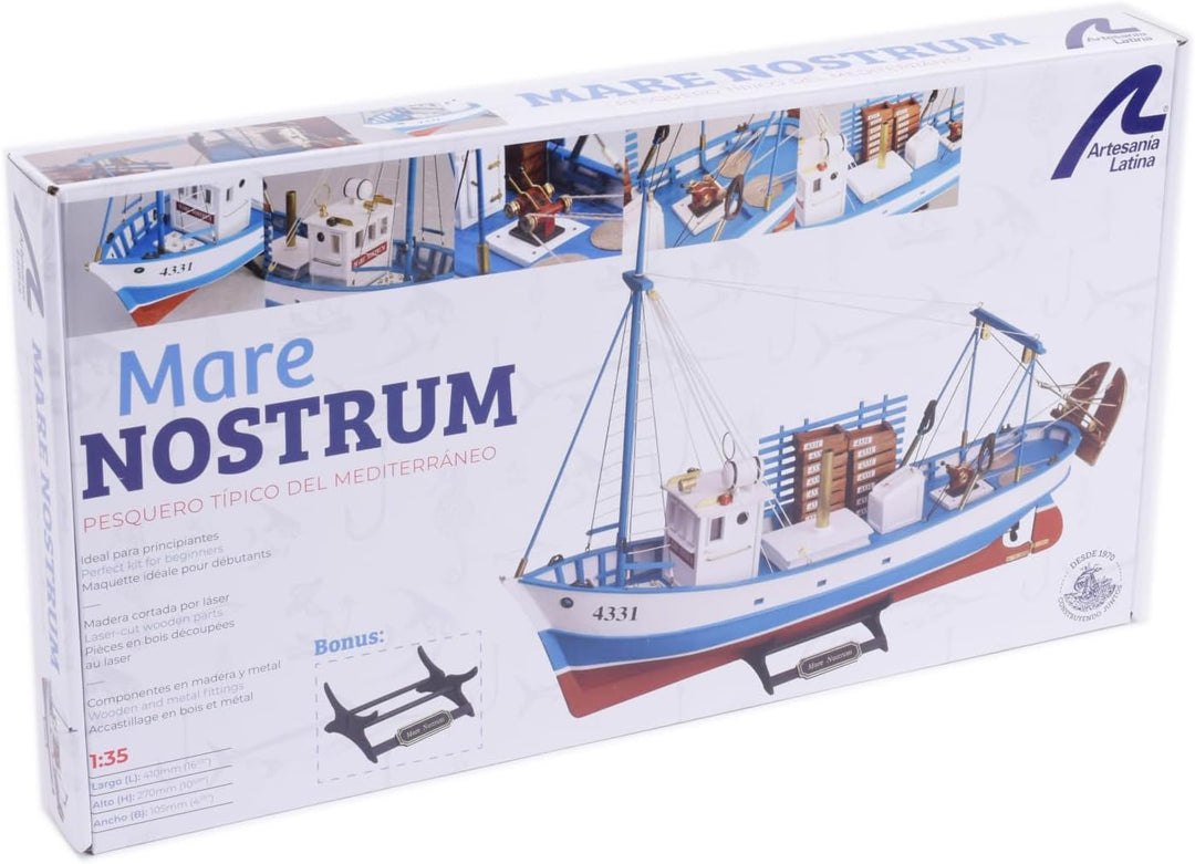 Artesania Latina 20100N. Schiffsmodell aus Holz Mediterran Fischerboot Mare Nostrum Massstab 1:35. M