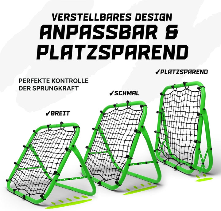 BENTSON Rebounder für Fussball Kinder und Profis I Inkl. Ersatznetz I Robuster Rahmen I Auch für Han
