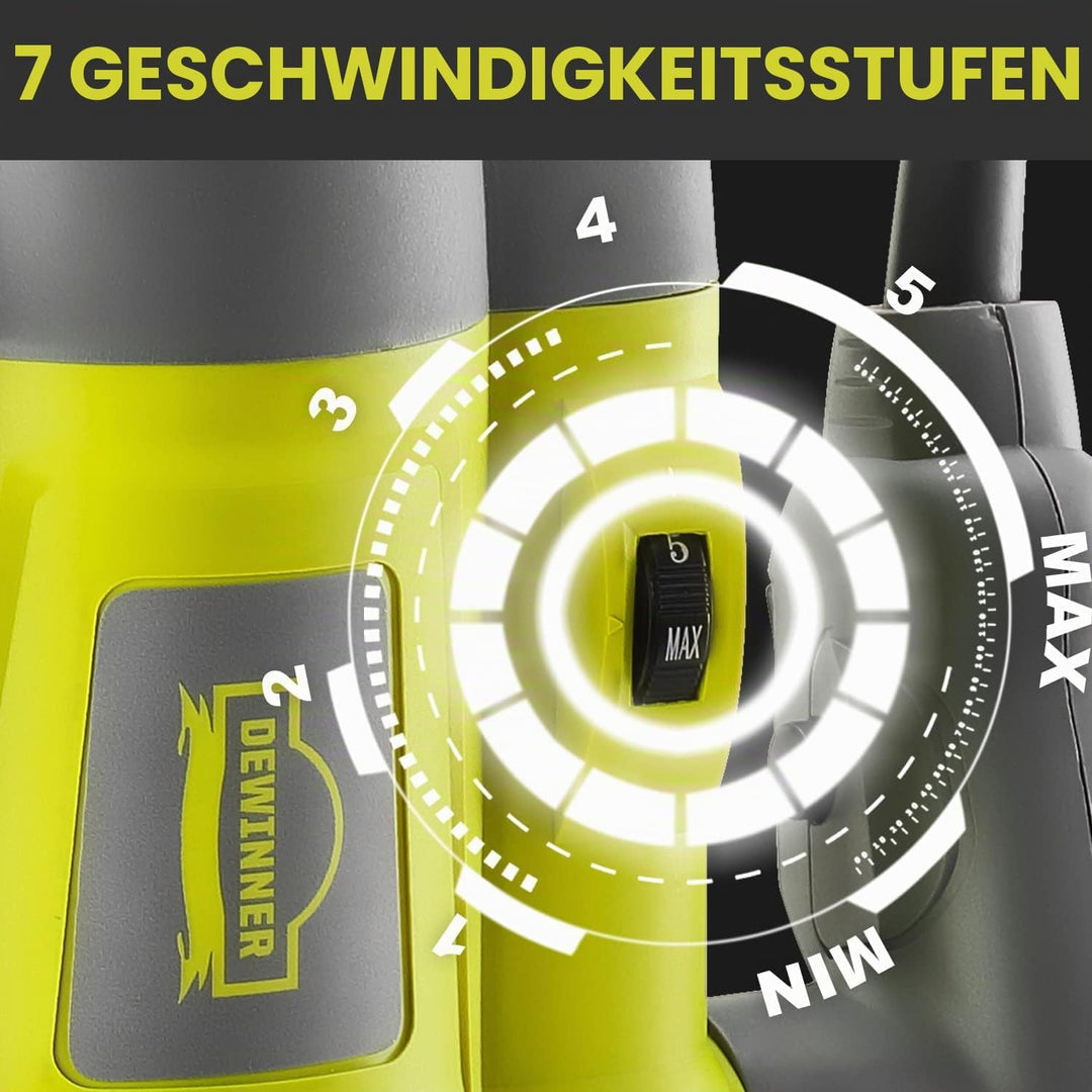 DEWINNER Elektronik Oberfräse Fräser 1200W,Ø 6 und 8 mm,Drehzahlregelung, Parallelanschlag, Absaugad