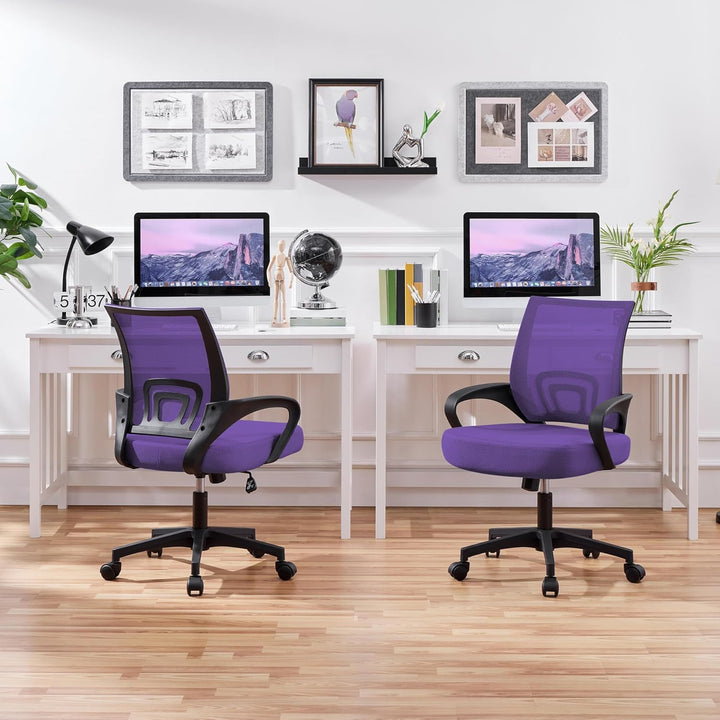 Yaheetech Bürostuhl, Ergonomischer Schreibtischstuhl mit Netzbespannung und Armlehnen, Drehstuhl aus
