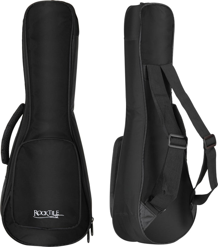 Rocktile Tasche für Sopran-Ukulele Schwarz - Gigbag für Sopran-Ukulele - Maximale Innenmasse (LxBxH)