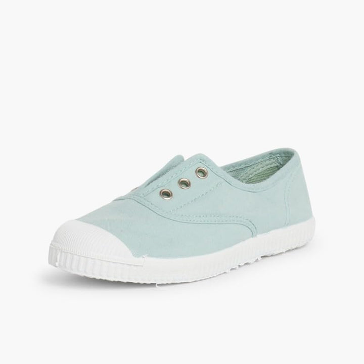 Pisamonas Leinwand-Sneakers Ohne Schnürsenkel Mit Gummispitze Aquamarin 21 EU, Aquamarin 21 EU