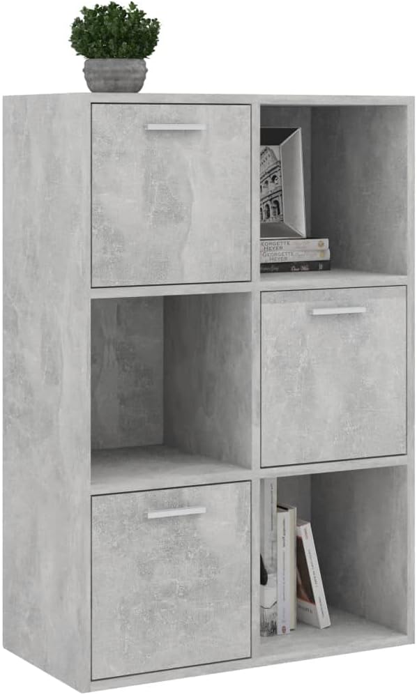 WIFESE 60x29,5x90 cm Lagerschrank Bücherregal Sideboard mit 6 Fächern Lagerregal Regale Holzregal Bo