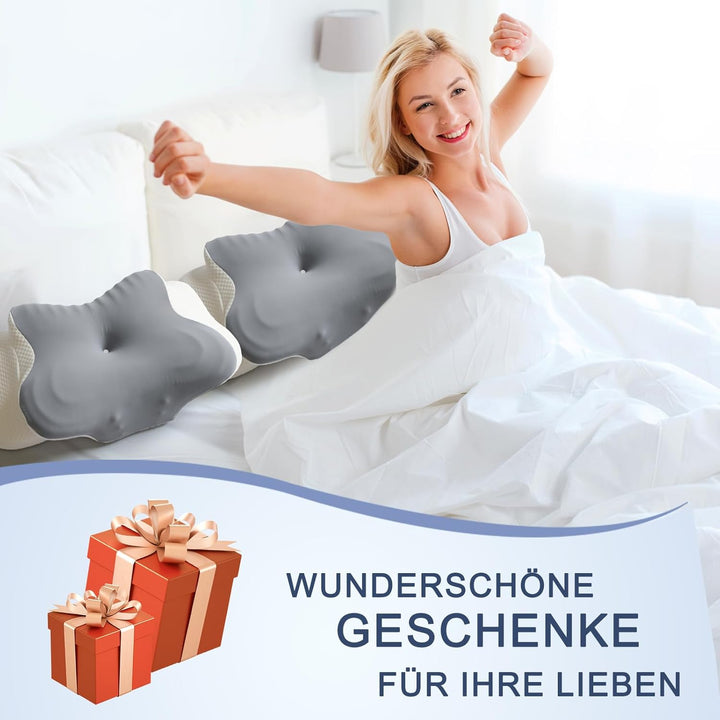 Seitenschläferkissen aus Memory Foam, Ergonomisches Nackenstützkissen Kopfkissen, Orthopädisches Nac
