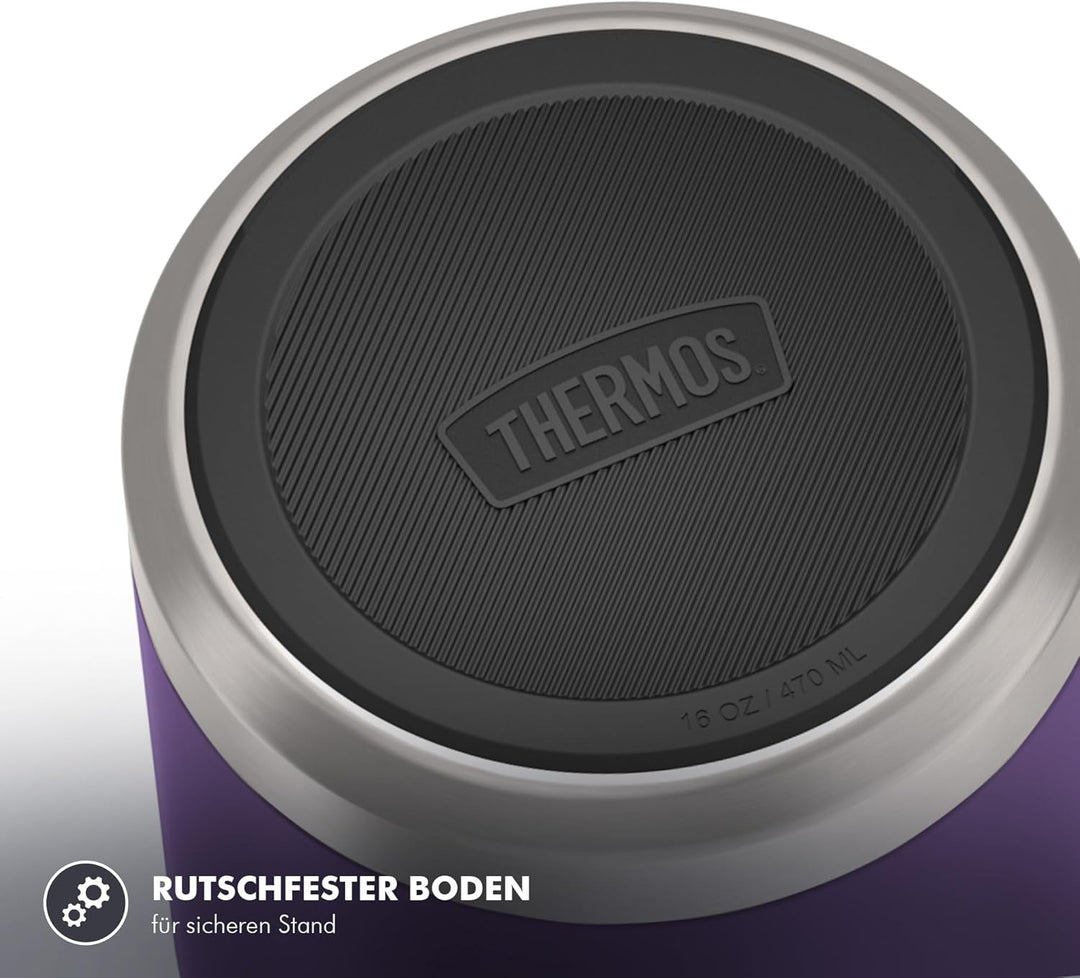Thermos ICON Thermobehälter für Essen plum mat 0,47l - hält Speisen 14h heiss & 24h kalt, Edelstahl,