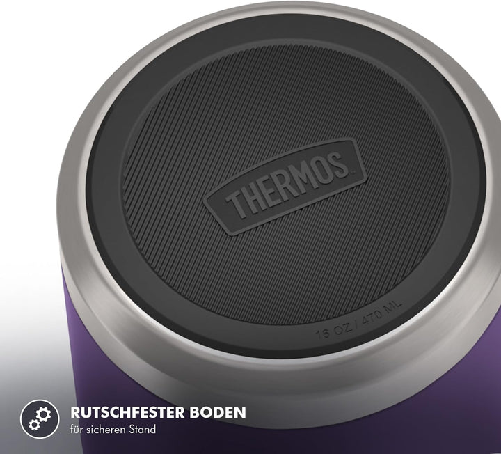 Thermos ICON Thermobehälter für Essen plum mat 0,47l - hält Speisen 14h heiss & 24h kalt, Edelstahl,