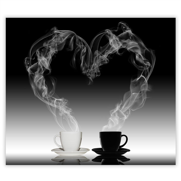 SmartDecoration Herdabdeckplatte Ceranfeldabdeckung aus Glas 60x52 cm Einteilig Motiv "Kaffee" Schwa