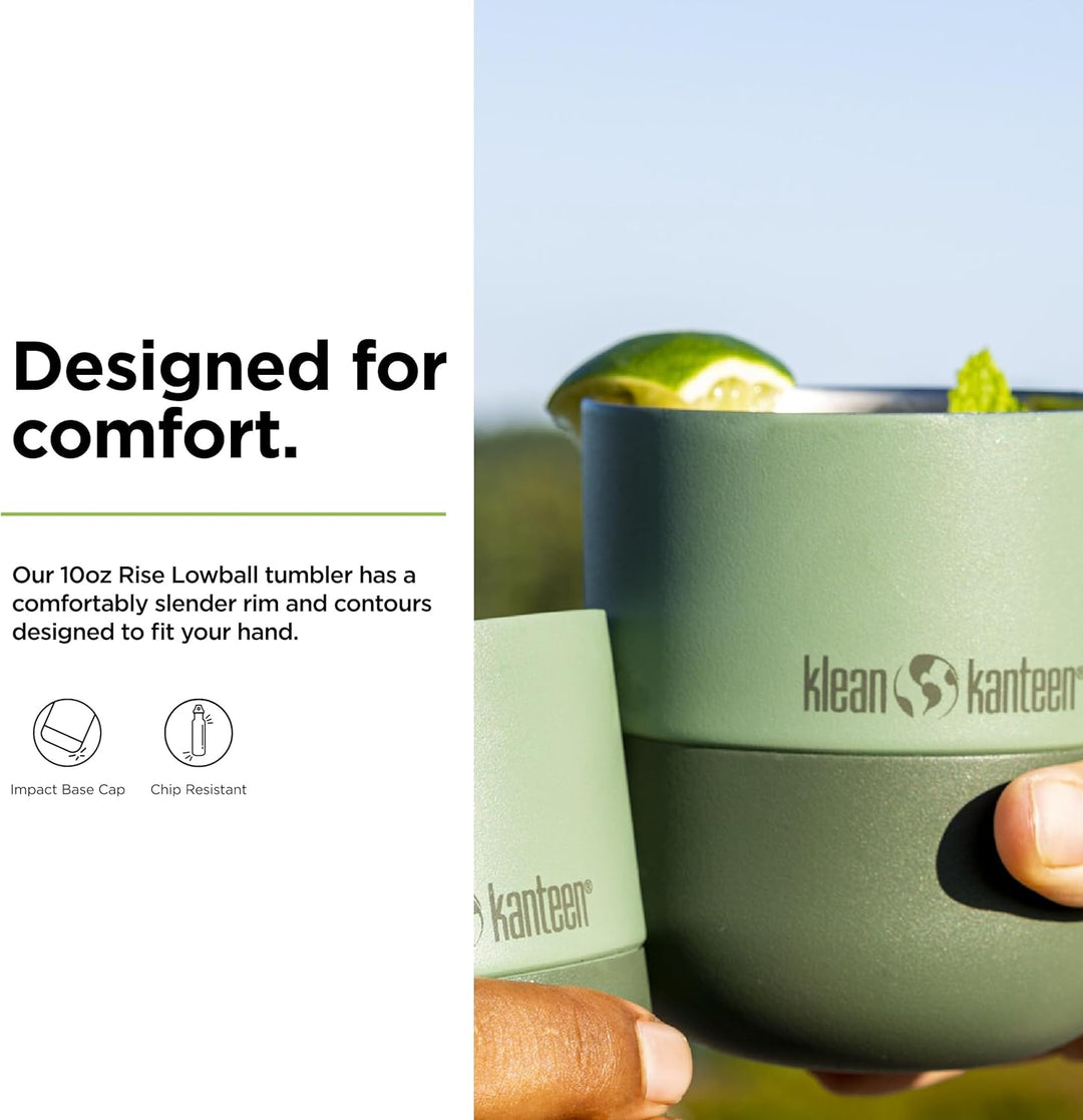 Klean Kanteen Rise Lowball Tumbler Flip Lid Isolierbecher 296ml in der Farbe sea spray, 1010164