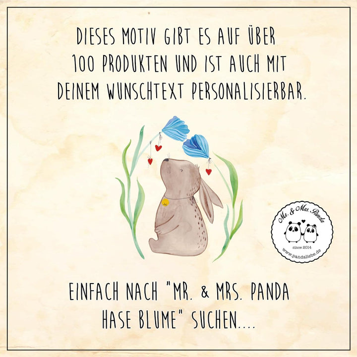 Mr. &amp; Mrs. Panda 50 x 75 cm Fussmatte Hase Blume - Ostergeschenke, Osterdeko, Geschenk, Haustürmatte