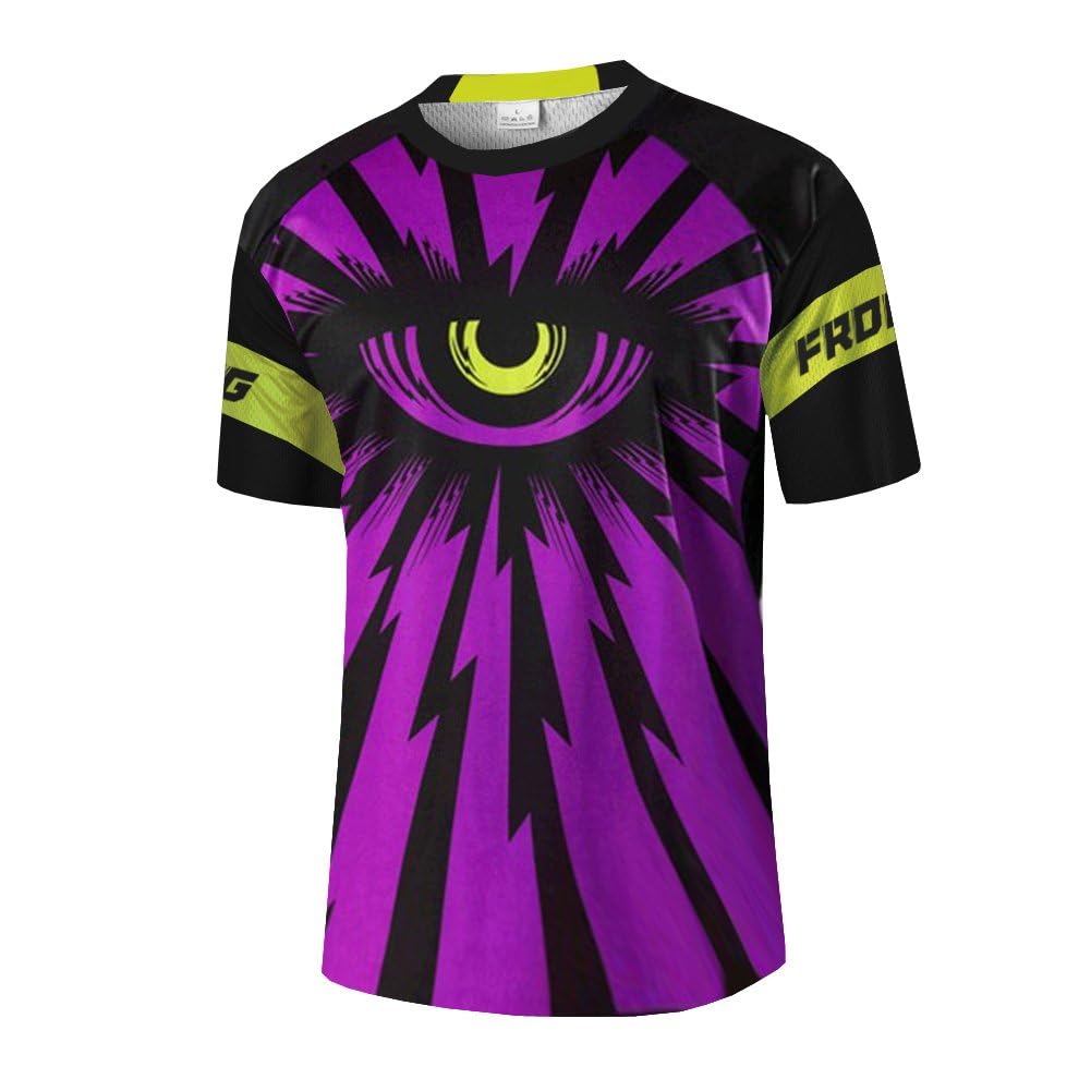 Herren Kurzarm Shirt MTB Leicht Atmungsaktiv Sanft Sport Fitnessstudio Radtrikot Dsjf08 M, Dsjf08 M