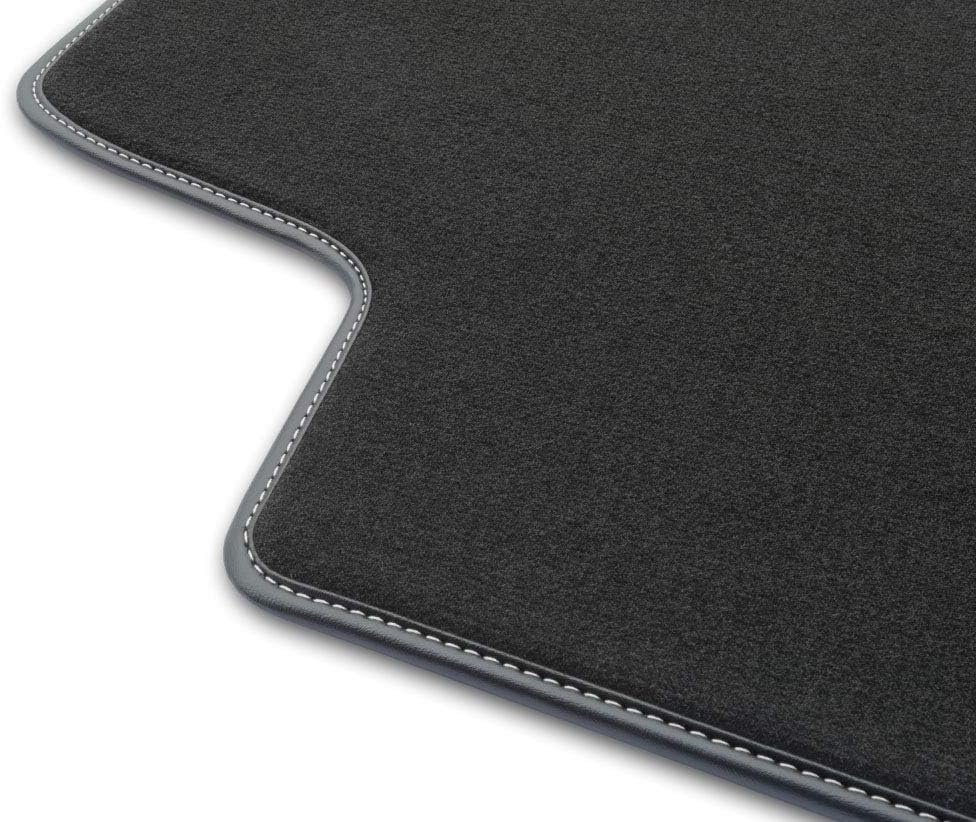 M MOTOS Velours Premium fussmatten Auto kompatibel mit FIAT 500 ab 2007 - Premium, Leder, Weiss fuss