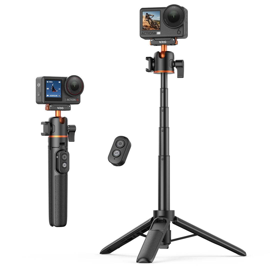 VRIG AC-90S Selfie Stick Stativ für DJI Osmo Action 6/5 Pro/ 4/ Osmo 360 | 55 cm Verlängerungsstab m