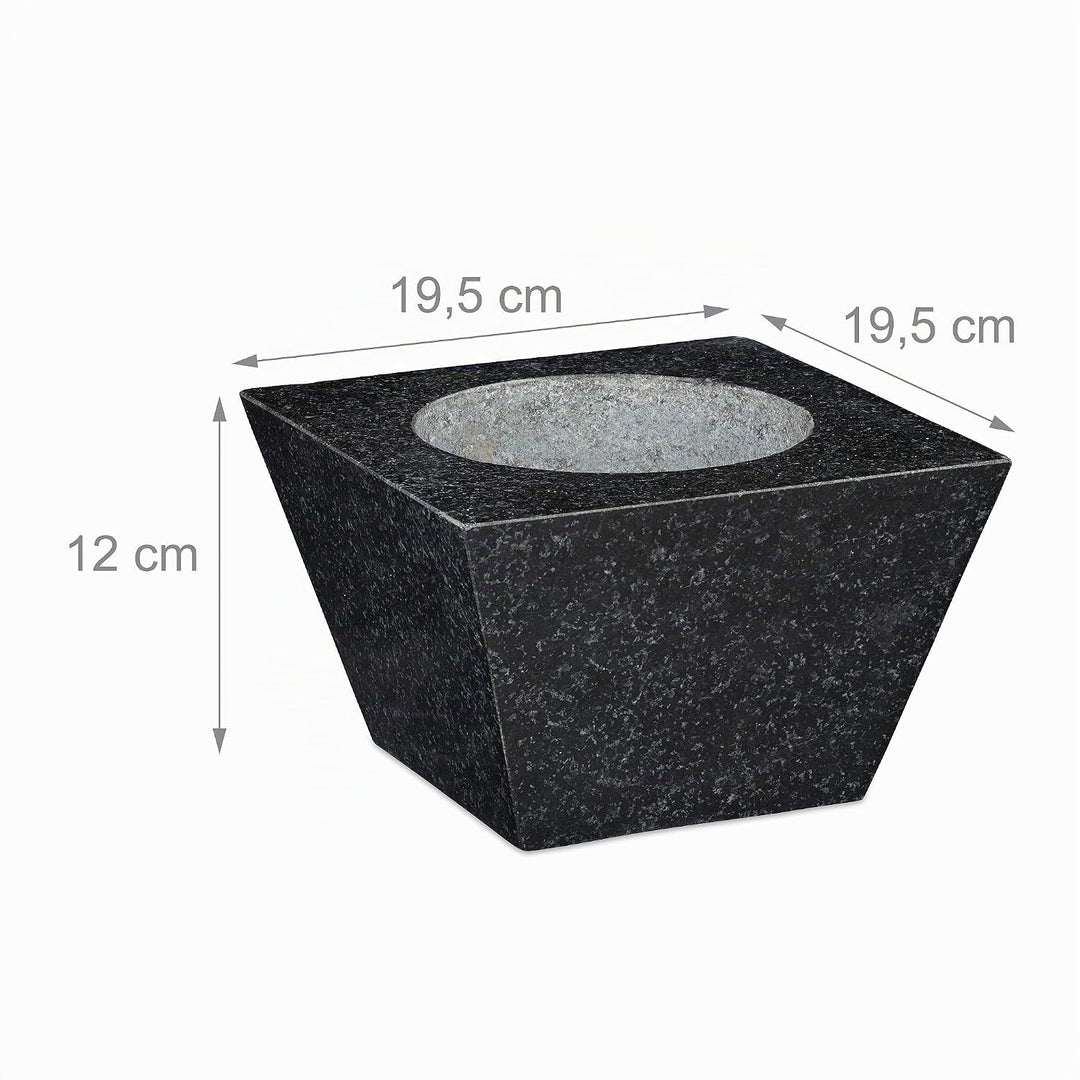 Relaxdays 6,75 kg XXL Mörser mit Stössel, Granit, 750 ml, Gewürze &amp; Kräuter, HBT 12 x 19,5 x 19,5cm,