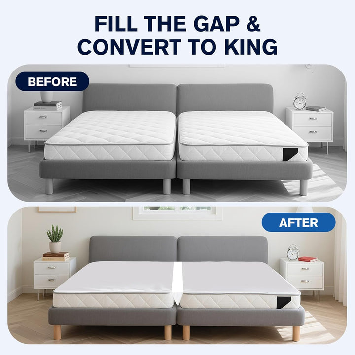Liebesbrücke für Matratzen 180x200, Matratzenkeil Lückenfüller Bett mit Matratzenschoner Spanngurt,