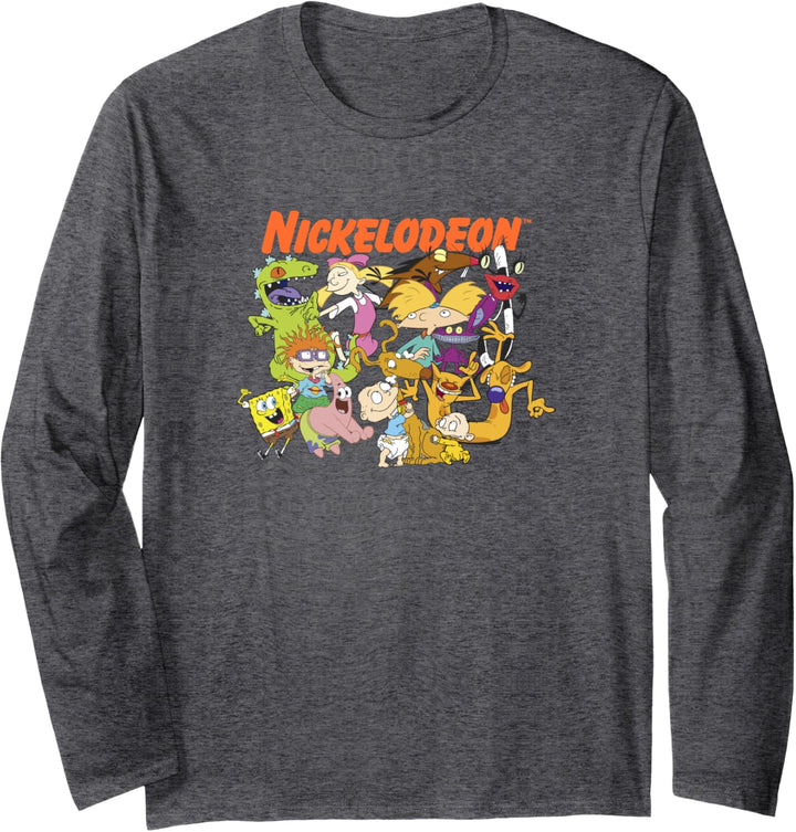 Nickelodeon Multi Franchise Retro 90's Character Group Shot Langarmshirt