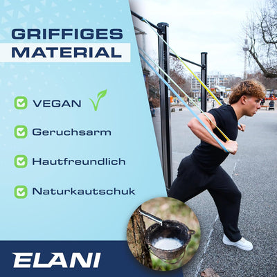 ELANI Resistance Bands - zweifarbig mit Widerstandslinien + Workoutplan & Eco-Verpackung - Widerstan