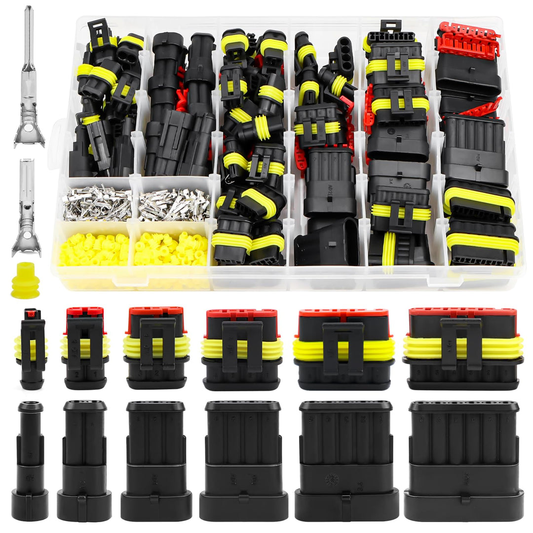 808 Stück Auto Steckverbinder, KFZ Stecker Wasserdicht, Kabel Steckverbinder Stecker, 1/2/3/4/5/6 Po