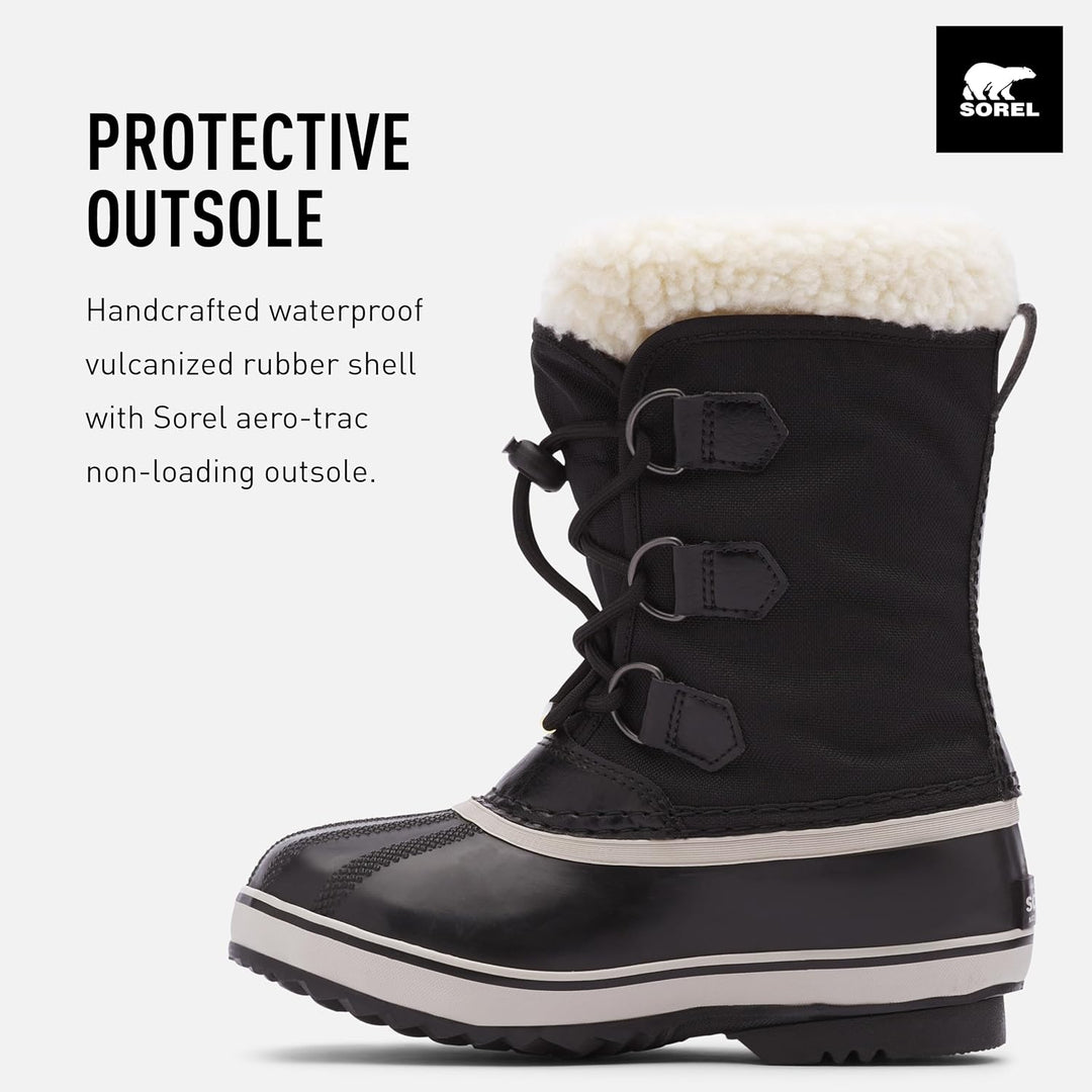 Sorel Unisex Kinder Kids Yoot Pac Nylon Waterproof Schneestiefel 32 EU Schwarz, 32 EU Schwarz