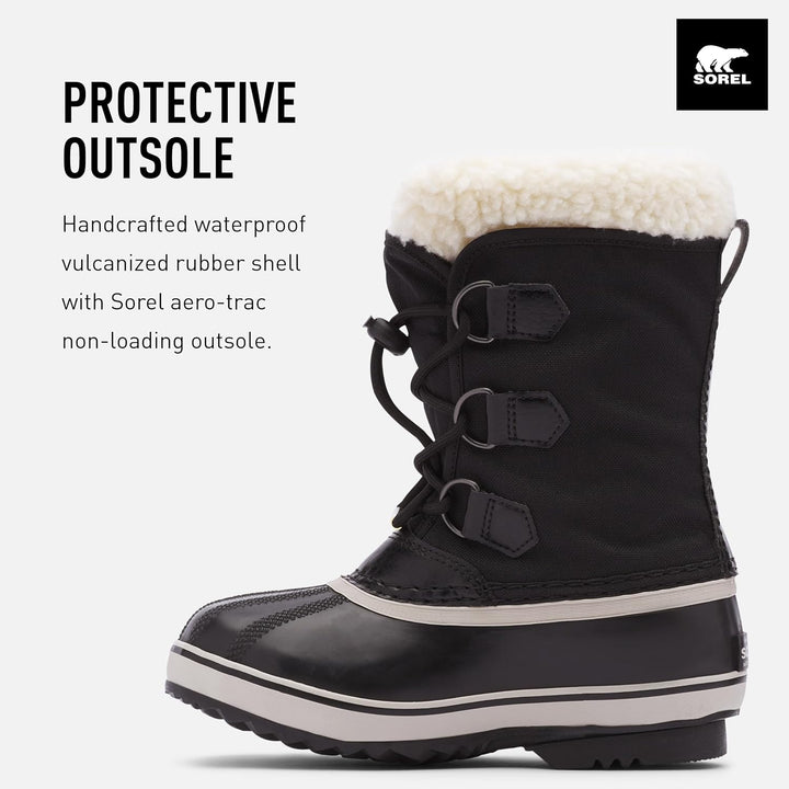 Sorel Unisex Kinder Kids Yoot Pac Nylon Waterproof Schneestiefel 32 EU Schwarz, 32 EU Schwarz