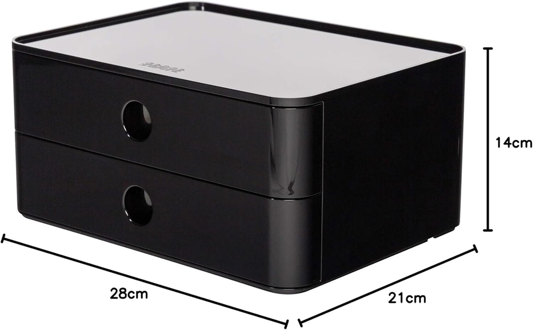 HAN Schubladenbox Allison SMART-BOX mit 2 Schubladen und Trennwand, Kabelführung, stapelbar, Utensil