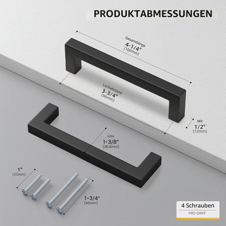 goldenwarm 25x Möbelgriffe 96mm Edelstahl Türgriffe Schrank Schublade Küchengriffe Schrankgriffe 96m