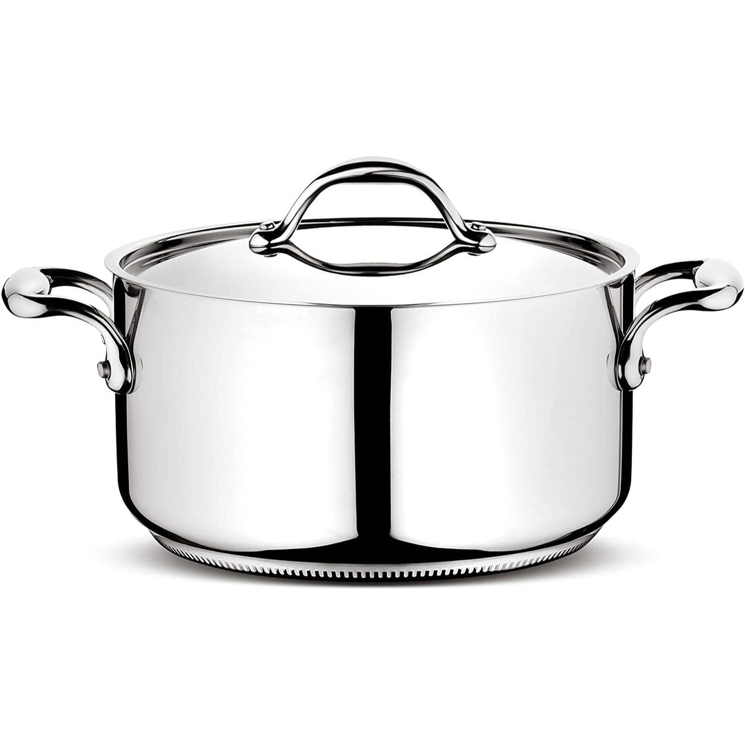 Lagostina Accademia Lagofusion Topf mit 2 Griffen mit Deckel, Edelstahl 18/10 Ø 18 cm, Induktionskoc