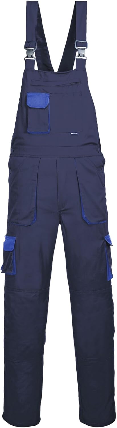 Portwest TX12 Herren Texo Kontrast Latzhose Arbeitslatzhose Marine S, Marine S