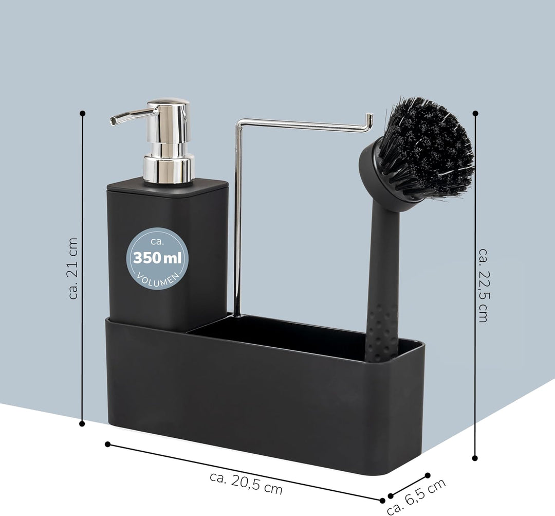 eluno Spülbecken Organizer mit Soft-Touch Oberfläche für Küche & Bad, Spülutensilienhalter inkl. Sei