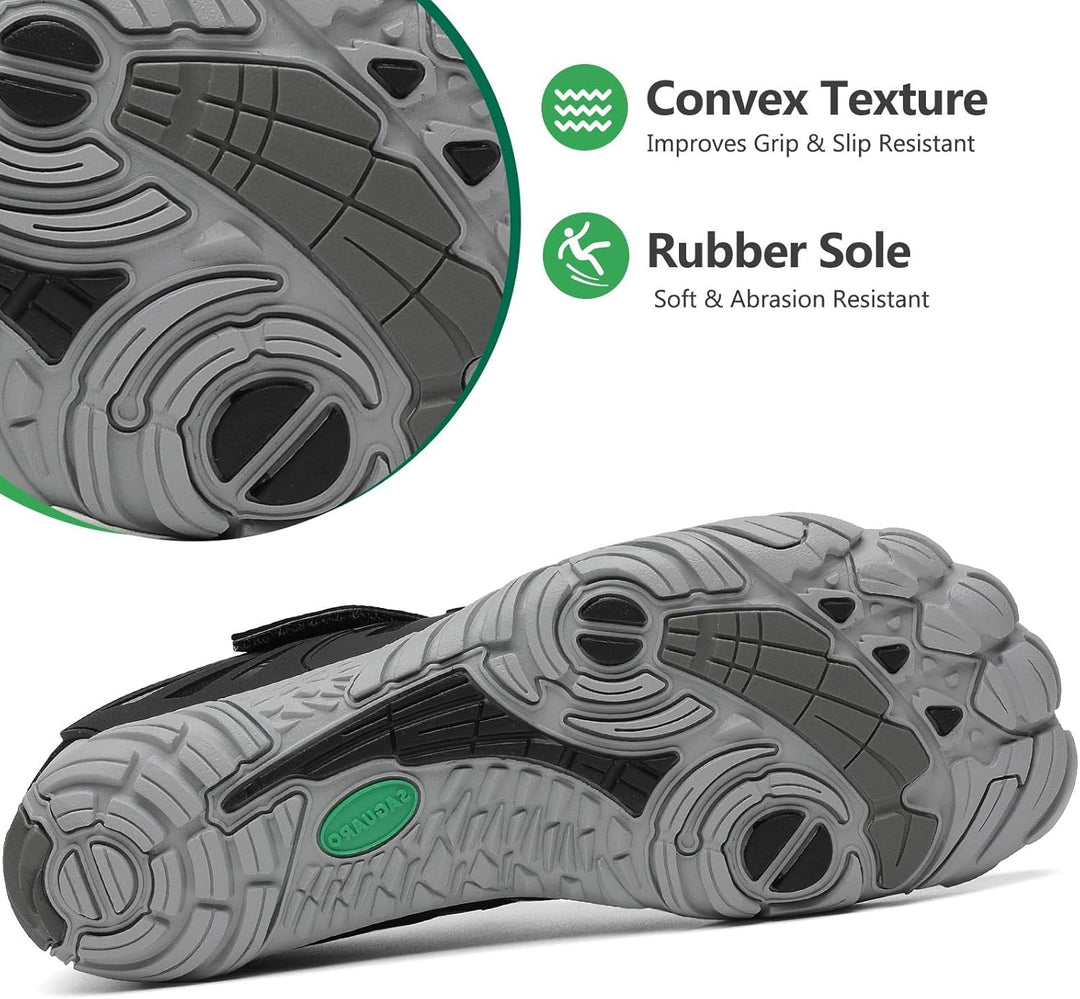 SAGUARO Unisex Barfussschuhe Outdoor Zehenschuhe Traillaufschuhe 36 EU Grau, 36 EU Grau