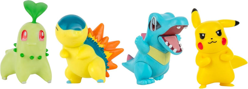 Pokémon PKW2578 - Battle Figure Multipack - 4er Pack mit Pikachu, Endivie, Karnimani, Feurigel, offi