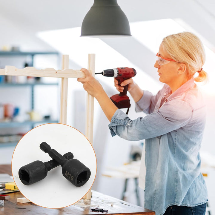 8 Stück Gewindebohrer Stecknuss Buchse Adapter M4-M16, 1/4 Zoll Sechskantschaft Maschinengewindebohr